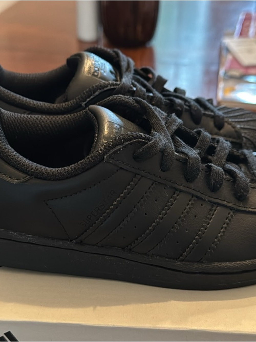 adidas Kids Superstar Sneakers in Black